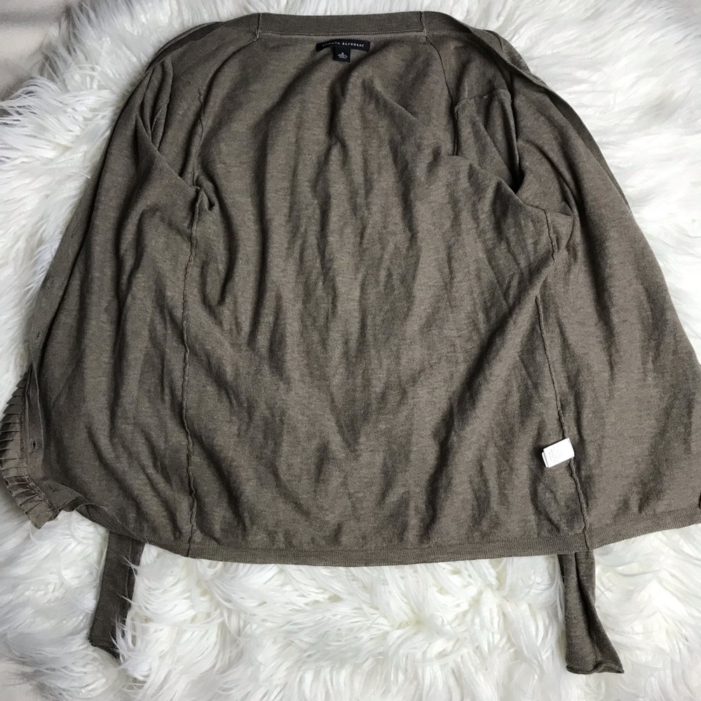 EUC Banana Republic Pima Cotton Ruffle Cardigan - Picture 6 of 8